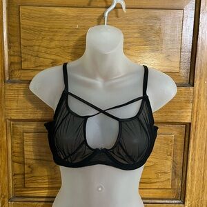 Frederick's of Hollywood Black Sheer Bra